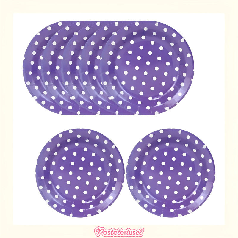 10 Platos De Papel Platos Cumpleaños Platos Desechables 23cm Violeta
