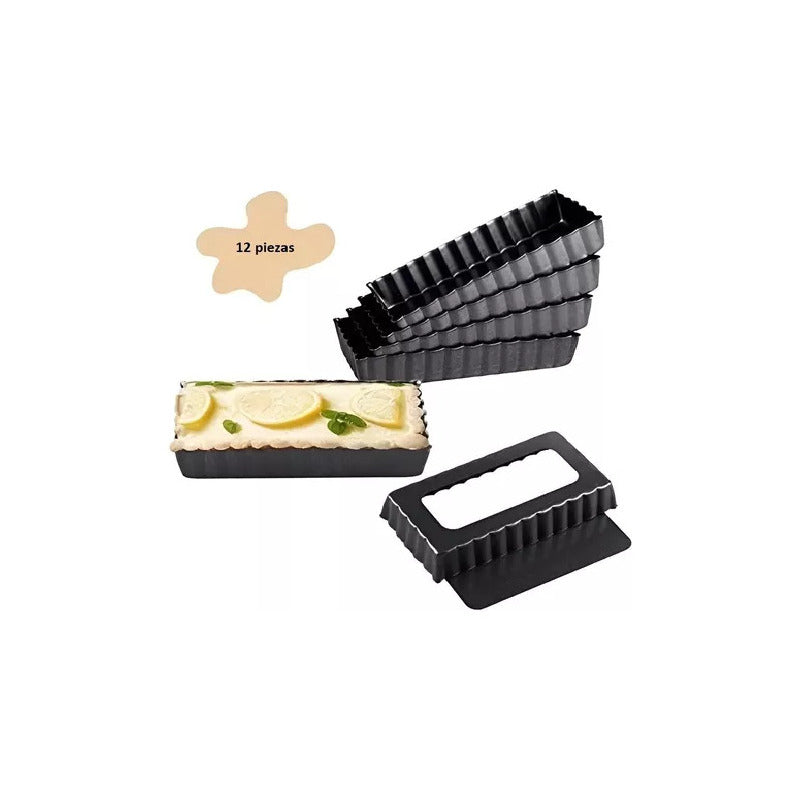 Pack X12 Molde Desmontables Moldes Rectangular Individual Gris