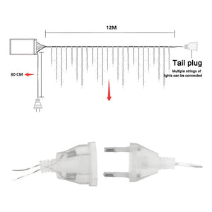 500 Luces Led Navidad Cortina De Luces Cascada Luces 12mts