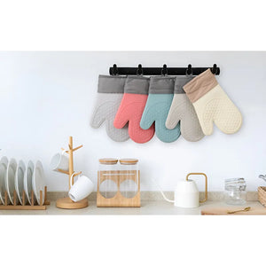Pack X2 Guantes Silicona Para Horno Toma Olla Guante Cocina  Multicolor Guantes Silicona 27cm