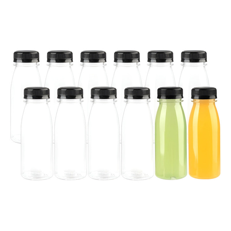 12 Botella Plasticas Transparentes Botellas Con Tapa 300ml Trasnparente