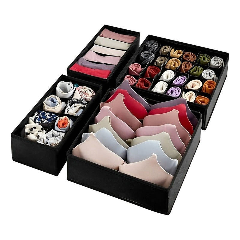 Pack X4 Organizador De Ropa Interior Organizador De Cajones