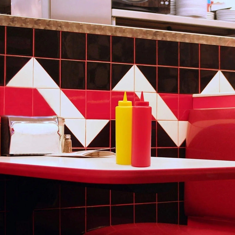 Set De 2 Dispensadores Para Salsa Pote De Salsas Dispensador Amarillo/rojo 8022