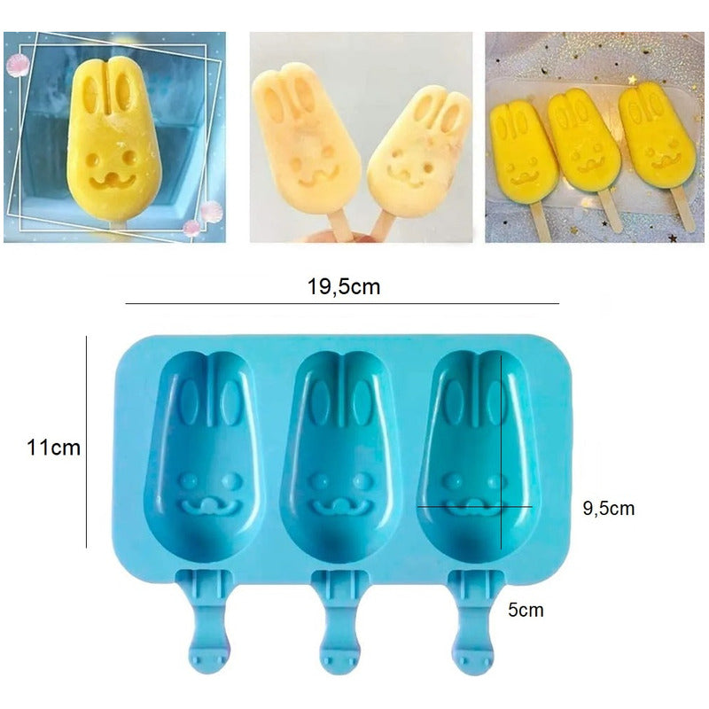 Moldes De Silicona Para Helados Molde Paletas Helado Conejo - Multicolor