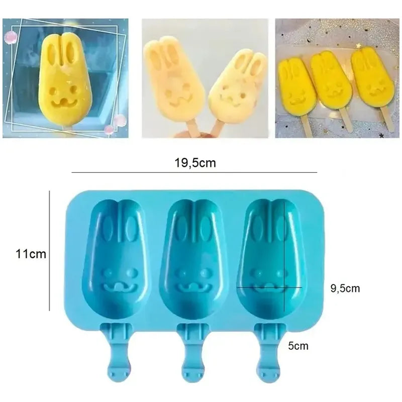 Moldes De Silicona Para Helados Molde Paletas Helado Conejo Multicolor