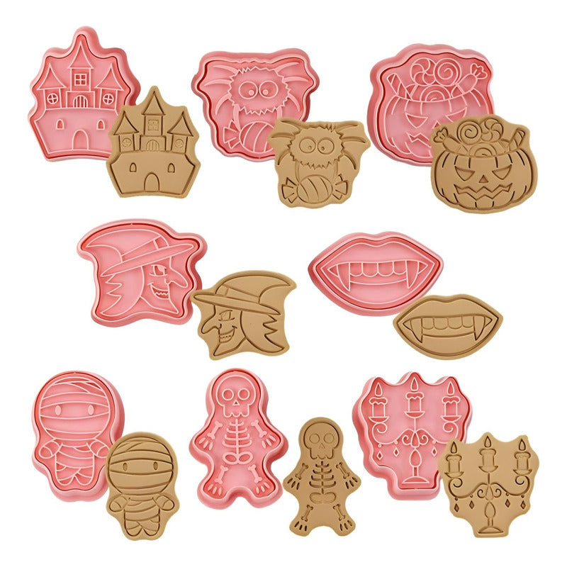 8 Moldes Galletas Halloween Cortadores De Galletas Cortador Rosa