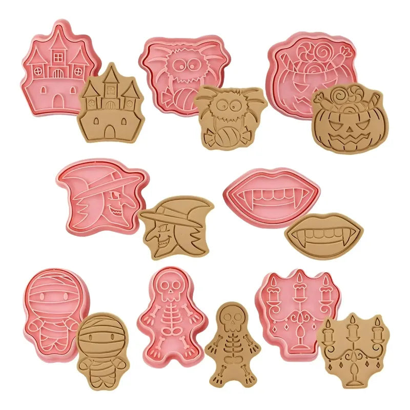 8 Moldes Galletas Halloween Cortadores De Galletas Cortador Rosa