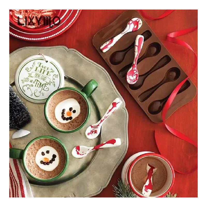 Moldes De Chocolates Moldes Silicona Chocolate Cucharas 6cav Marrón