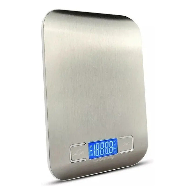 Balanza Digital Multiuso Pesa Digital Bascula Digital 299 Pesa Digital De Cocina Balanza Comida Gramera Digital Pesa... 5 Kg Plateado