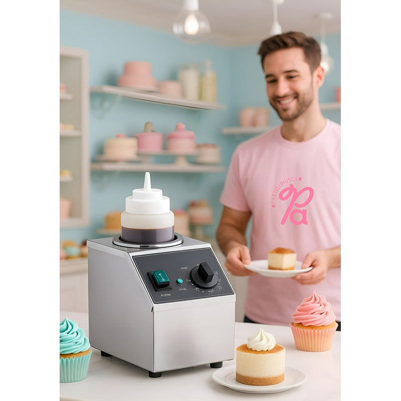 Botella Dispensador Calentador De Botellas De Salsas 22oz Plateado