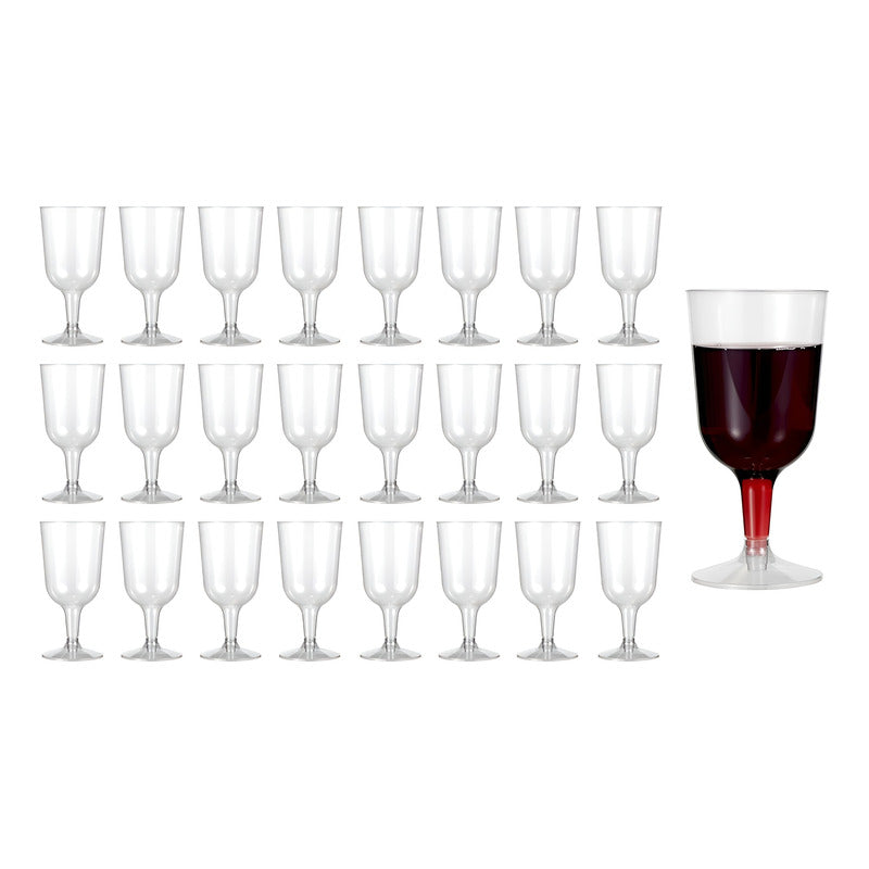 60 Copas De Vino Copas Plastico Desechables Transparente 6oz Transparente