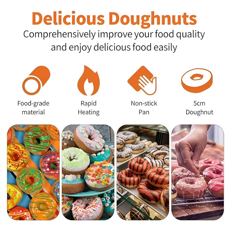 Maquina Mini Donuts Maquina De Donuts Maquina 6 Donas 1550w Plateado