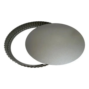 Molde Desmontable Moldes Desmontables Moldes Reposteria 28cm Borde Acanalado Parte Inferior Extraíble Revestimiento Resistente Para Hornear Quiche Perfectos Para Tartas De Frutas Pasteleriuscl Gris