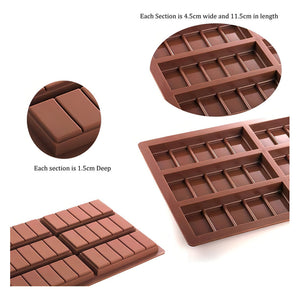 Moldes De Chocolate Rectangular Tableta Barra De Silicona 6 Bar Color Marrón Pasteleriacl