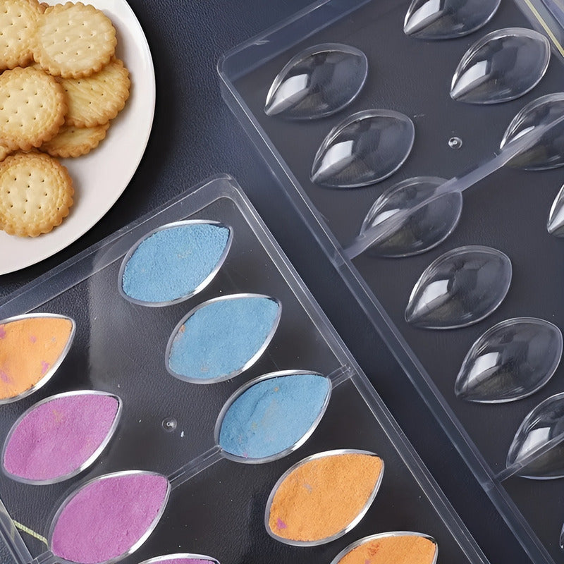 Pack X4 Moldes Para Bombones Molde Para Chocolate Ovalados Transparente / Molde Ovalado 16cavid