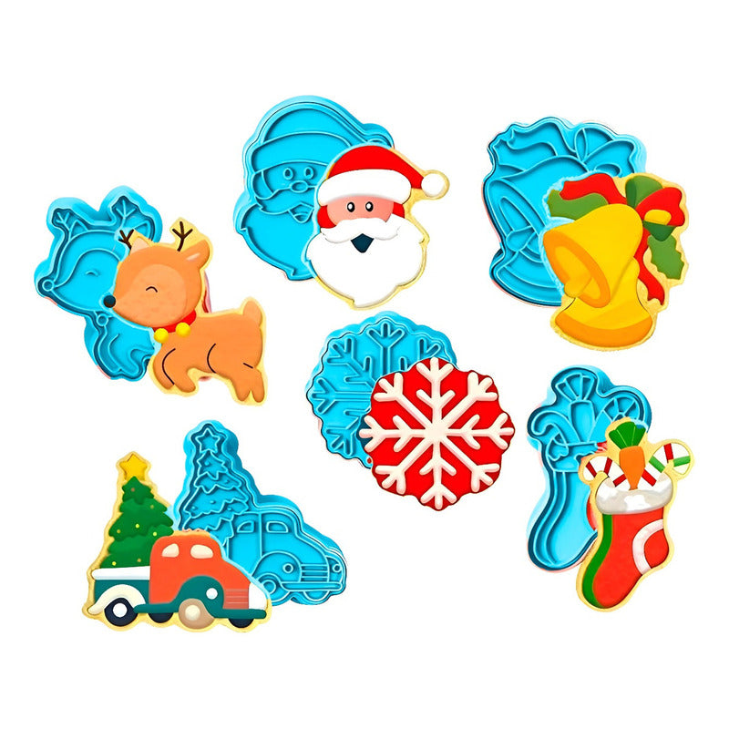 Cortadores De Galletas Navidad Moldes De Galletas 3d 6pcs Molde Para Galletas Cortadores Galletas Moldes Galletas Navidad Cortador Galletas Navideñas Moldes Navideños Molde Galletas Pasteleriuscl