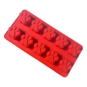 X2 Molde Para Chocolates Patitas De Perro Silicona Color Rosa Pasteleriacl