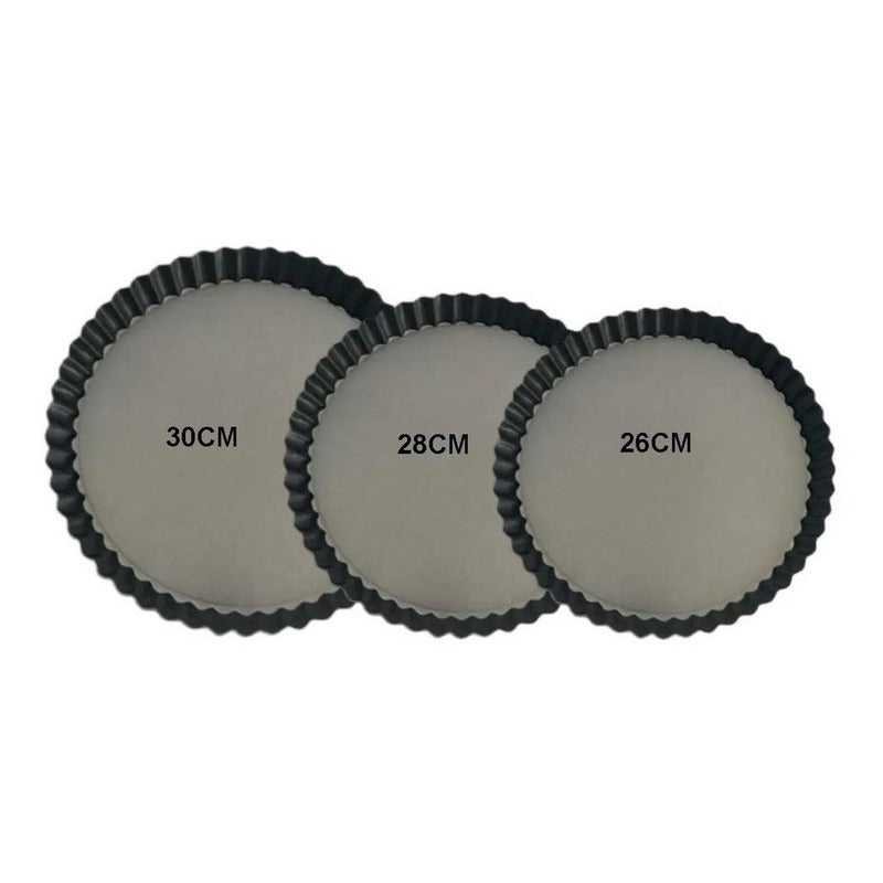 Pack3 Moldes Desmontables Molde Desmontable Tarta 26 28 30cm Gris