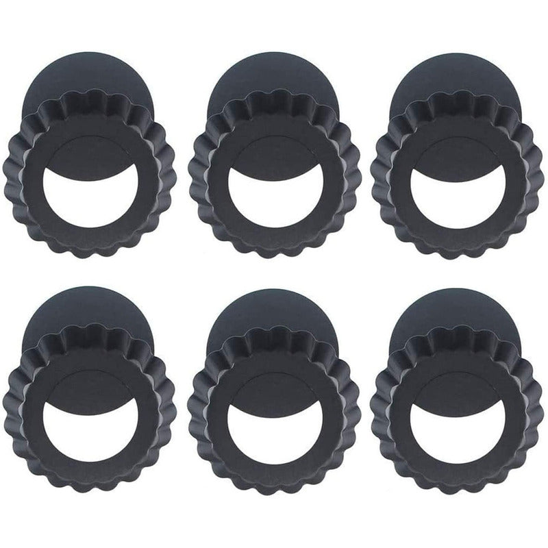 Pack X6 Moldes Tartaleta Desmontable Molde Tartaleta 10,5cm Gris