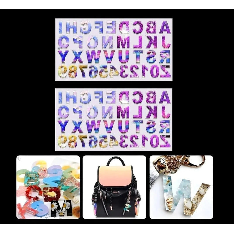 X2 Molde De Silicona Letras Moldes Silicona Resina 36cavid - Blanco