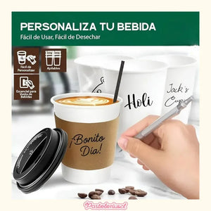 100 Vasos Polipapel Vasos Para Cafe C/tapa+manga 296ml/ 10oz Vasos Para Cafe Desechable Con Tapa Kraft Vaso Desechable... Blanco / Vaso 10oz