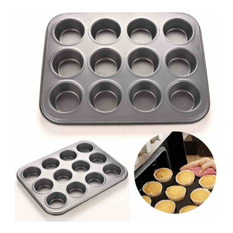 Pack X2 Moldes 12 Cupcakes Molde Cupcake Molde Muffin Gris