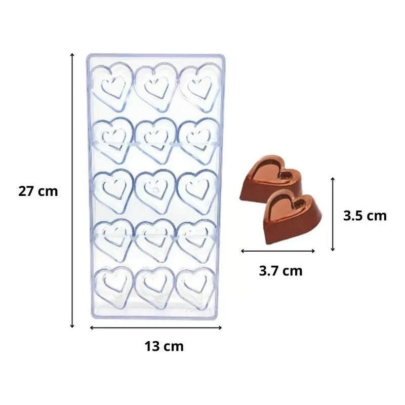 Moldes Para Chocolate Moldes De Policarbonato Corazones 3d Moldes Para Chocolates Corazon Bombones Reposteria Pasteleriacl