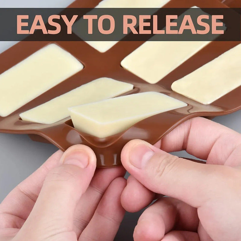 8 Moldes Silicona  Chocolate Molde De Silicona Barra Cereal Marrón 46356
