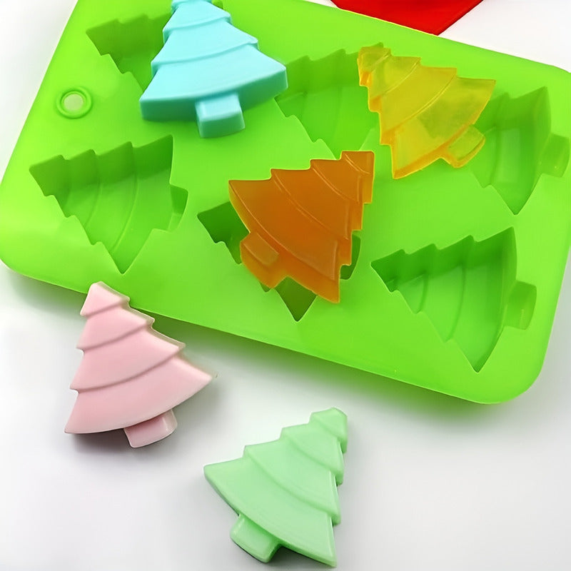 Molde De Navidad Moldes Navidad Molde Silicona Navidad Pino Multicolor