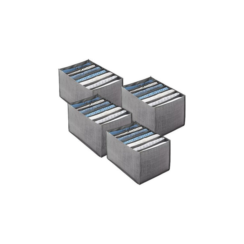 X4 Organizador De Poleras Caja Organizadora Closet Interior Gris Oscuro-190