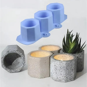 X2 Moldes De Silicona Maceta Molde Para Yeso Molde Para Vela Moldes Reutilizables De Yeso De Arcilla De Hormigón Para Macetas Caseras Para Suculentas Decoración Duradera Del Hogar Pasteleriuscl