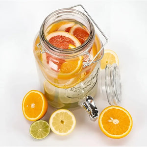 Dispensador De Bebidas Jarro De Vidrio Para Jugos Jarra 3.8l Color Transparente