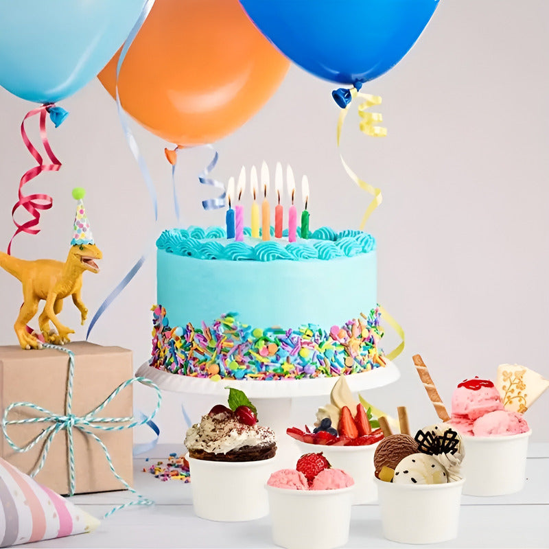 200 Vasos Polipapel Helado Vasos Desechables Pote Helado 4oz Blanco / Pote Helados 4oz