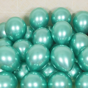 25 Set De Cumpleaños Globos Cromados Globos Cumpleaños 25cm Verde Oscuro Redondo