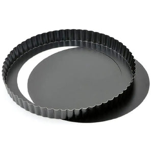 Molde Desmontable Moldes Desmontables Moldes Reposteria 28cm Borde Acanalado Parte Inferior Extraíble Revestimiento Resistente Para Hornear Quiche Perfectos Para Tartas De Frutas Pasteleriuscl Gris