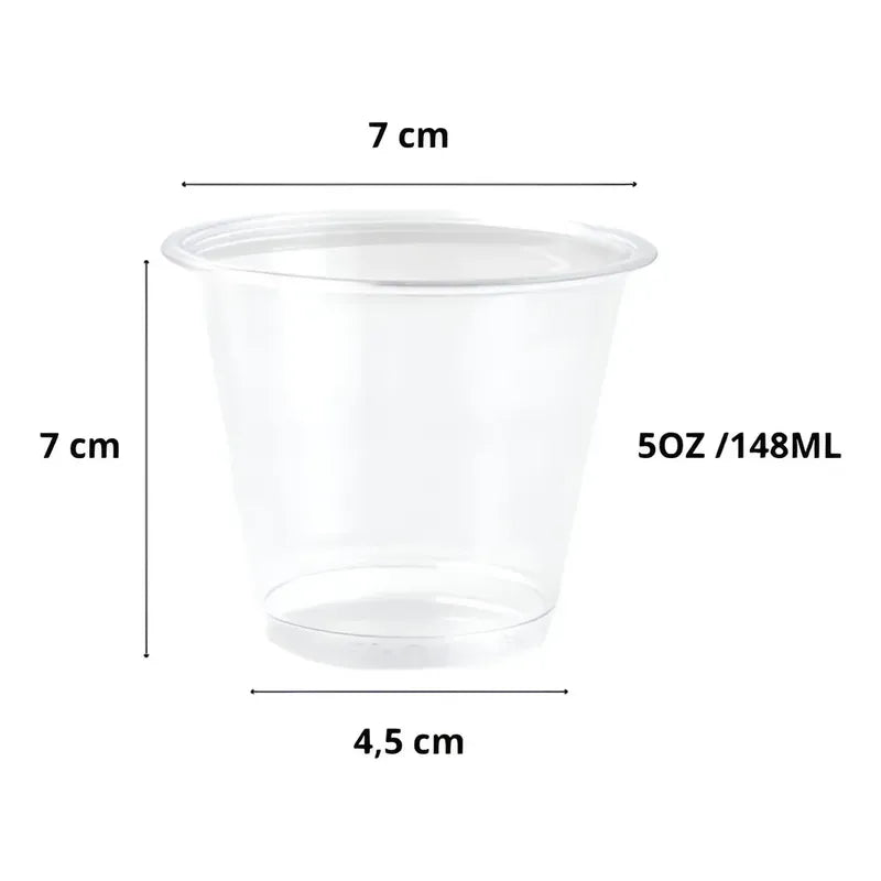 100 Vaso Plastico Vasos Desechables Vaso Pequeño 5oz 148ml Transparente