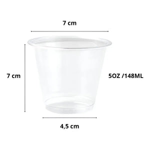 100 Vaso Plastico Vasos Desechables Vaso Pequeño 5oz 148ml Transparente
