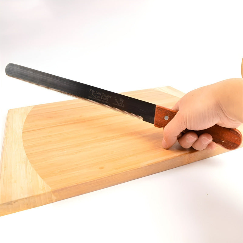 Cuchillo De Cocina Cuchillo Sierra Cuchillos Reposteria 20cm Marrón