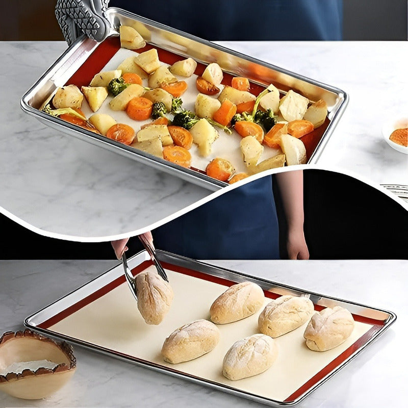 Pack X2 Tapete De Silicona Lamina De Silicona Horno 60x40cm Beige