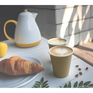 50 Vaso Kraft Vasos Para Cafe Vaso Papel Kraft C/tapa 12oz