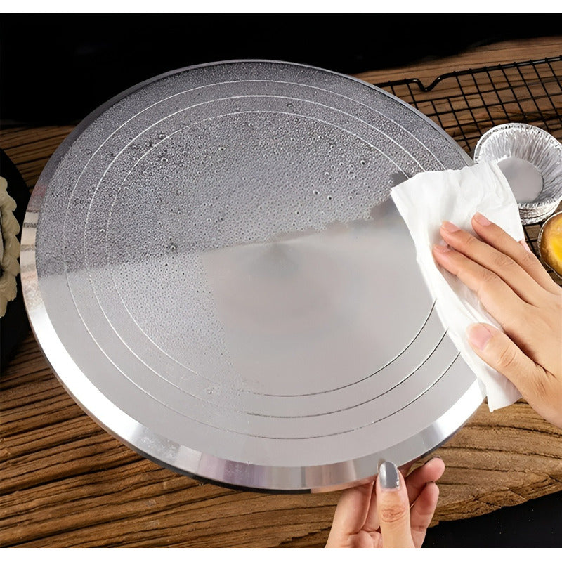 Base Torta Base Giratoria Torta Base De Torta Circular 25cm Plateado