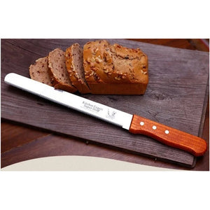 Cuchillo De Sierra Pasteleriuscl Para Pan Y Tortas De Acero Inoxidable Con Mango De Madera Gris Marron