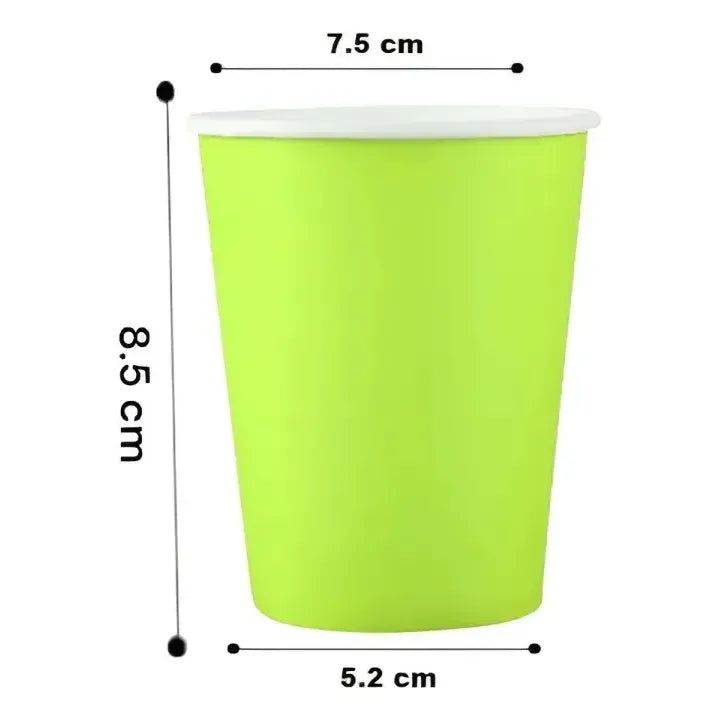 Pack X10 Vasos Desechables Vasos De Cumpleaños Verde 250ml Verde Manzana 1651