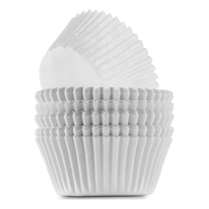 Pack X200 Capsula Para Hornear Capsulas Cupcakes Capsula 5cm Blanca 5cm