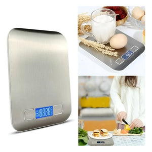 Balanza Digital Multiuso Pesa Digital Bascula Digital 299 Pesa Digital De Cocina Balanza Comida Gramera Digital Pesa... 5 Kg Plateado