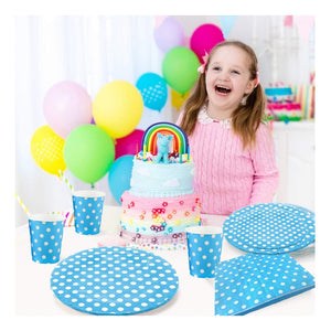 10 Platos Desechables Decoración Cumpleaños Plato Azul 23 Cm