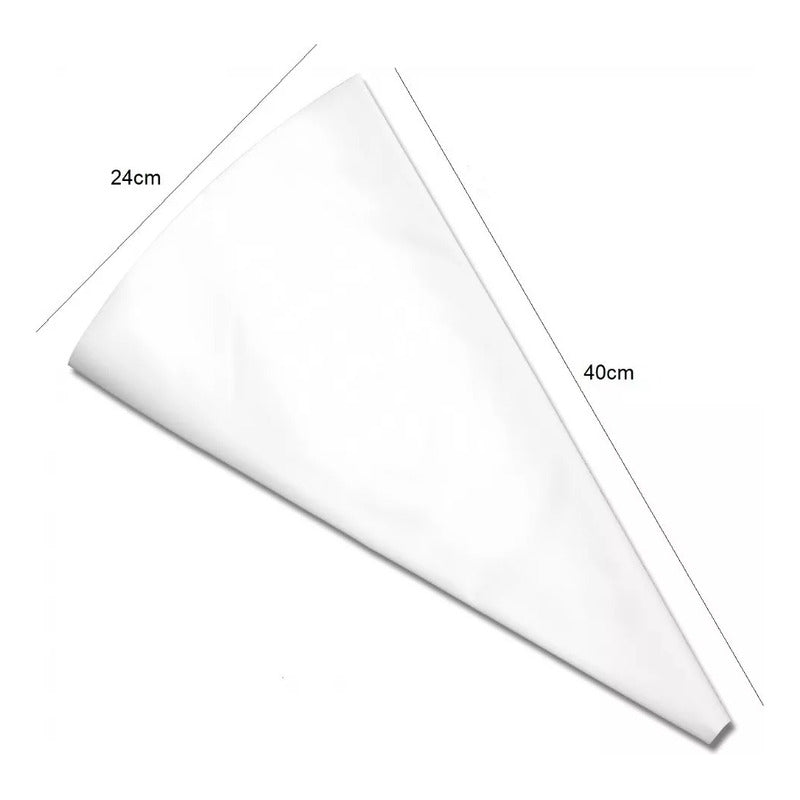 Pack X5 Manga Pastelera Profesional Tela Mangas De Tela 40cm Blanco
