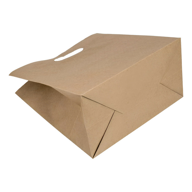 50 Bolsas Papel Bolsas Papel Kraft Bolsa Con Manilla 35x32cm - Marrón Claro / Bolsas Kraft 35x32cm - Bolsa