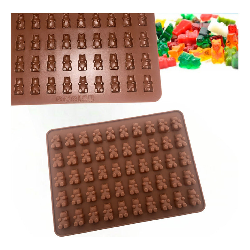 Pack X2 Molde De Silicona Ositos Moldes Silicona 50 Osito