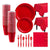 Set Cumpleaños Vasos Servilleta Plato Desechable 20 P/p Rojo
